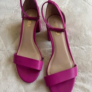 Pink Stiletto Sandals with Ankle Strap